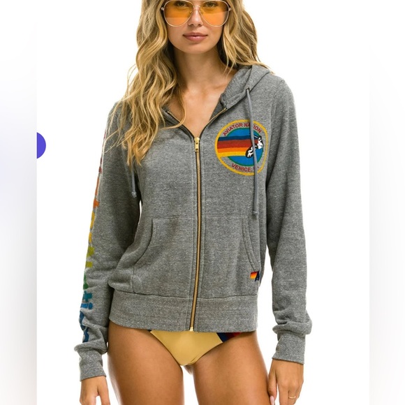 Aviator Nation Tops - AVIATOR NATION Aspen HOODIE - HEATHER GREY size S unisex